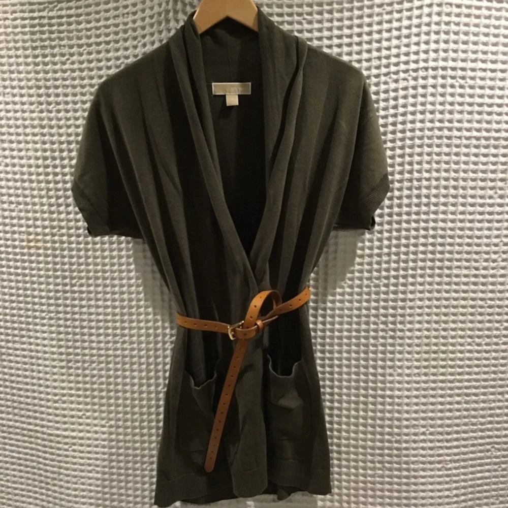 NEW Michael Kors open front cardigan w/belt loops